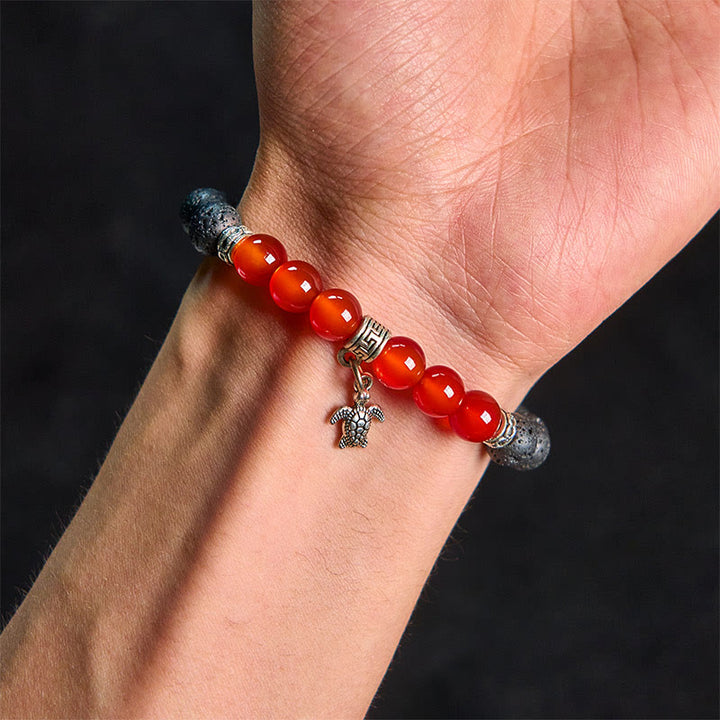 Bransoletka lecznicza z czarnymi koralikami z lawy wulkanicznej i Buddha Stones , ze wzorem zwierzęcym - image 15