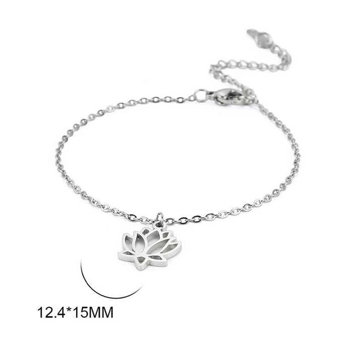 Bransoletka oświecenia z Buddha Stones i wzorem lotosu ze stali tytanowej - image 5