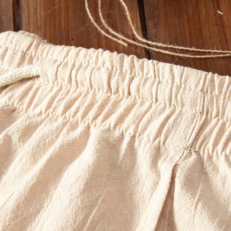 Buddha Stones, czysty kolor, bawełna, len, długi rękaw, spodnie, komplet męski - image 6