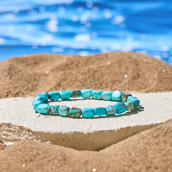 Naturalne kolorowe Buddha Stones , owalne kwadratowe koraliki, bransoletka antystresowa - image 5