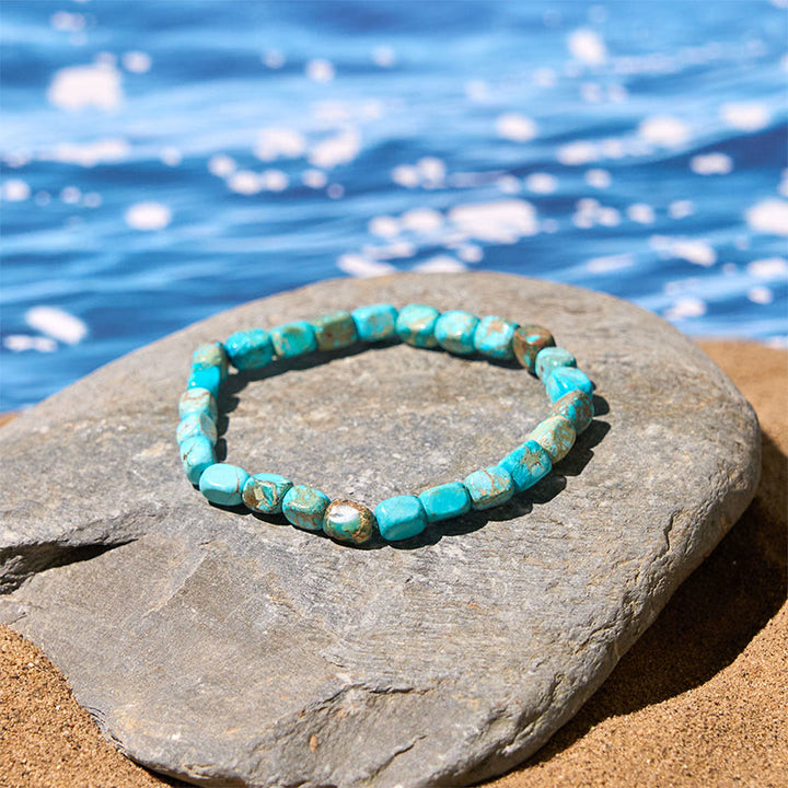 Naturalne kolorowe Buddha Stones , owalne kwadratowe koraliki, bransoletka antystresowa - image 4