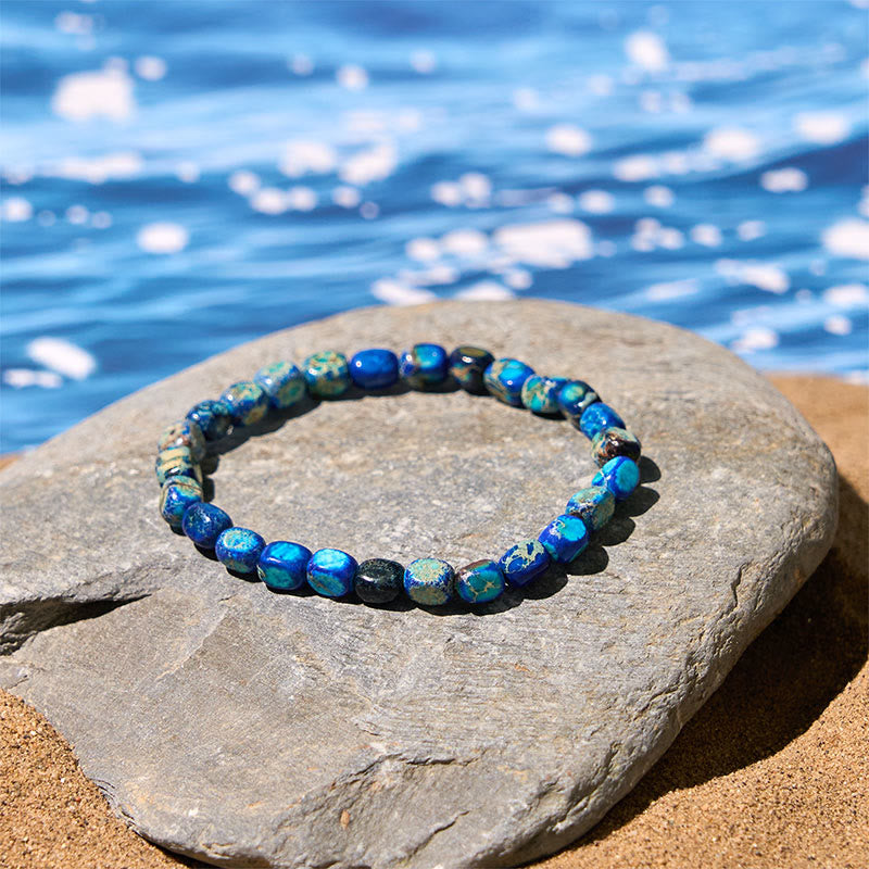 Naturalne kolorowe Buddha Stones , owalne kwadratowe koraliki, bransoletka antystresowa - image 7