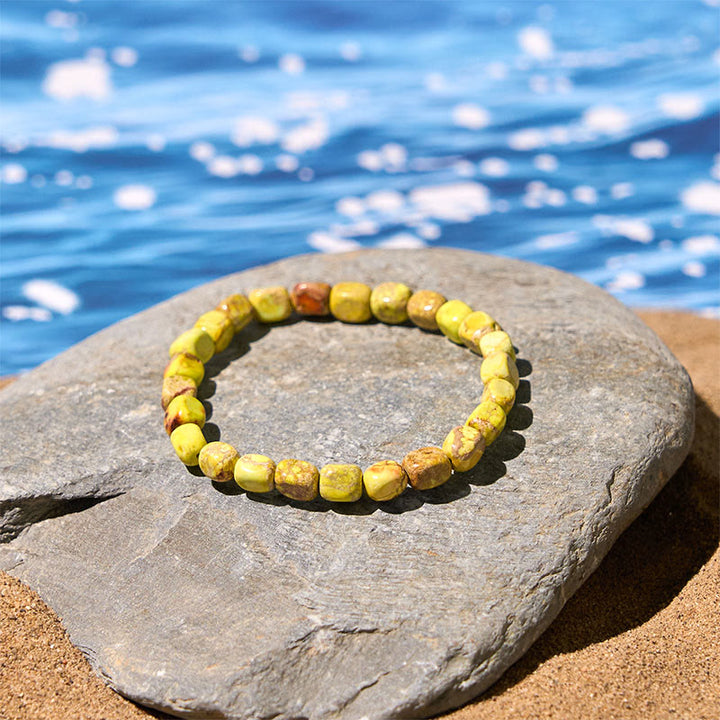 Naturalne kolorowe Buddha Stones , owalne kwadratowe koraliki, bransoletka antystresowa - image 11