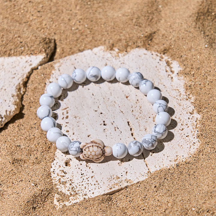 Bransoletka mądrości z naturalnego Buddha Stones, żółwia morskiego, turkusu i spękanego agatu - image 9