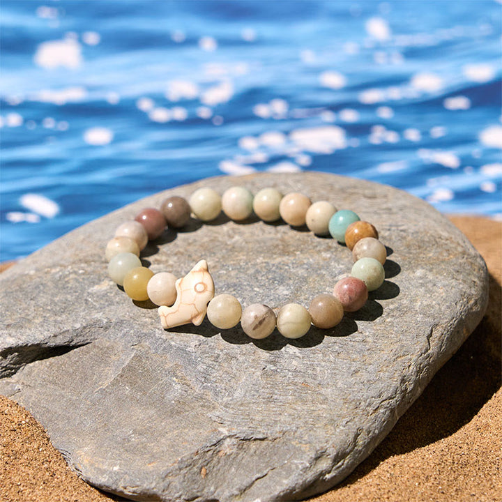 Bransoletka z Buddha Stones , naturalnymi i różnymi kamieniami, z delfinem, zapewniająca równowagę duchową - image 10