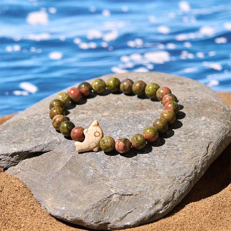 Bransoletka z Buddha Stones , naturalnymi i różnymi kamieniami, z delfinem, zapewniająca równowagę duchową - image 26