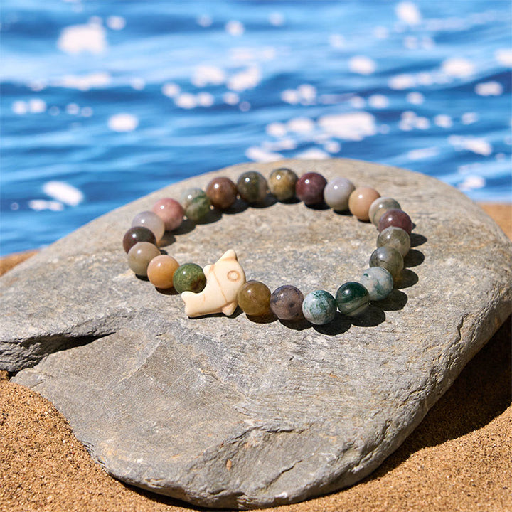 Bransoletka z Buddha Stones , naturalnymi i różnymi kamieniami, z delfinem, zapewniająca równowagę duchową - image 30