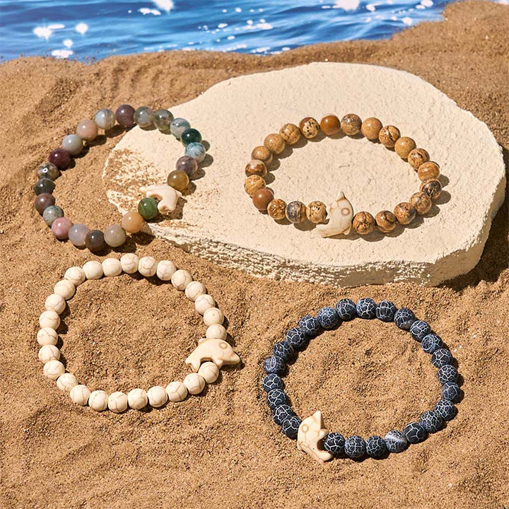 Bransoletka z Buddha Stones , naturalnymi i różnymi kamieniami, z delfinem, zapewniająca równowagę duchową - image 33