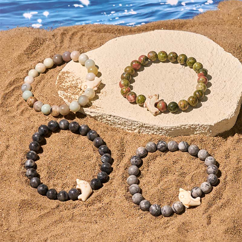 Bransoletka z Buddha Stones , naturalnymi i różnymi kamieniami, z delfinem, zapewniająca równowagę duchową - image 32
