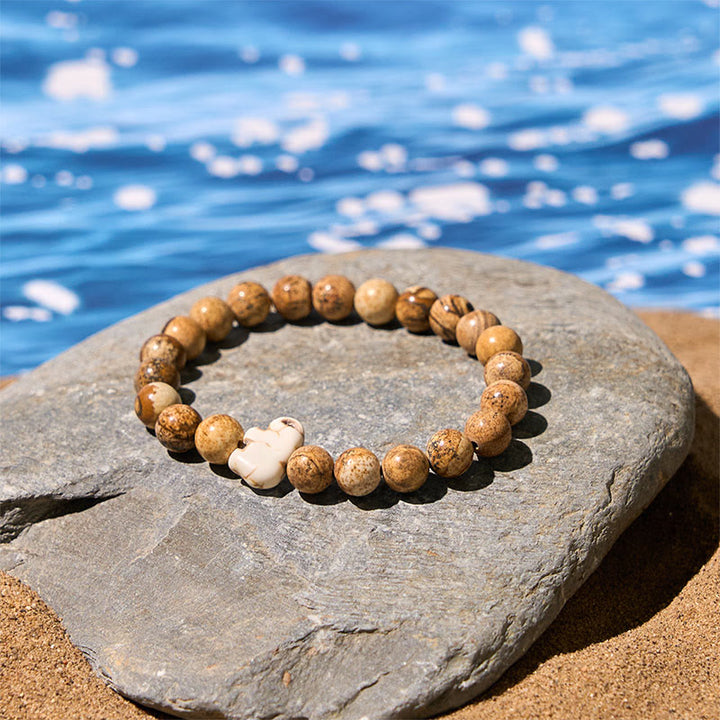 Naturalne Buddha Stones , różne kamienie, bransoletka z motywem słonia, siła duchowa - image 7