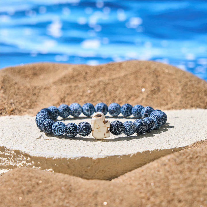 Naturalne Buddha Stones , różne kamienie, bransoletka z motywem słonia, siła duchowa - Agat spękany (obwód nadgarstka: 15-18 cm) - image 17