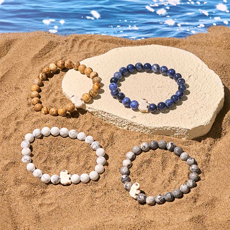 Naturalne Buddha Stones , różne kamienie, bransoletka z motywem słonia, siła duchowa - image 33