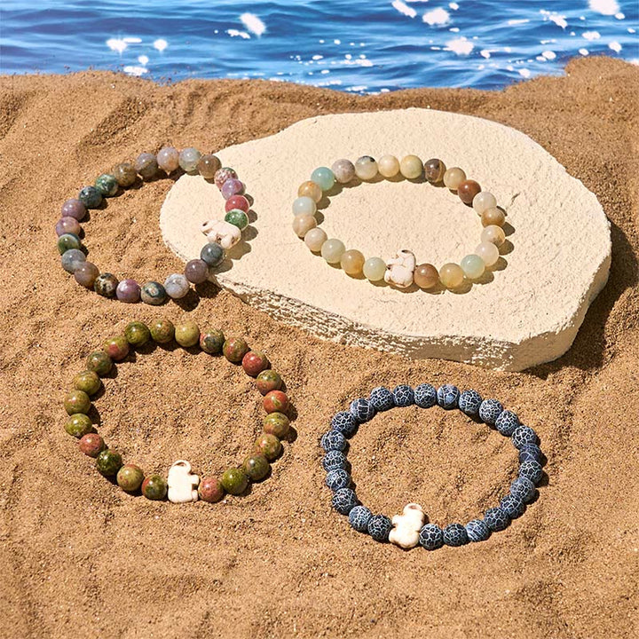 Naturalne Buddha Stones , różne kamienie, bransoletka z motywem słonia, siła duchowa - image 34