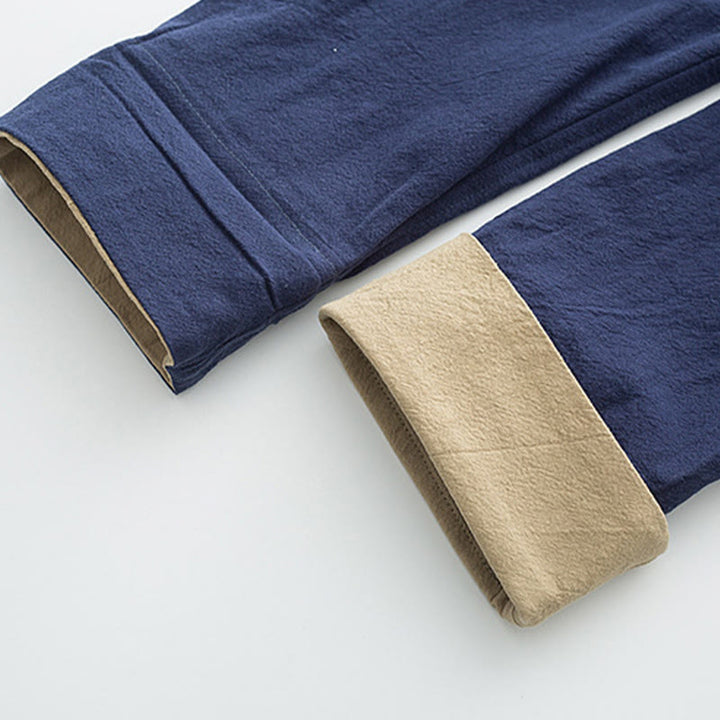 Buddha Stones , 2-częściowy zestaw Tang Suit, męski, bawełniany, z długim rękawem, guzikami żaby i spodniami, z kieszeniami - image 10