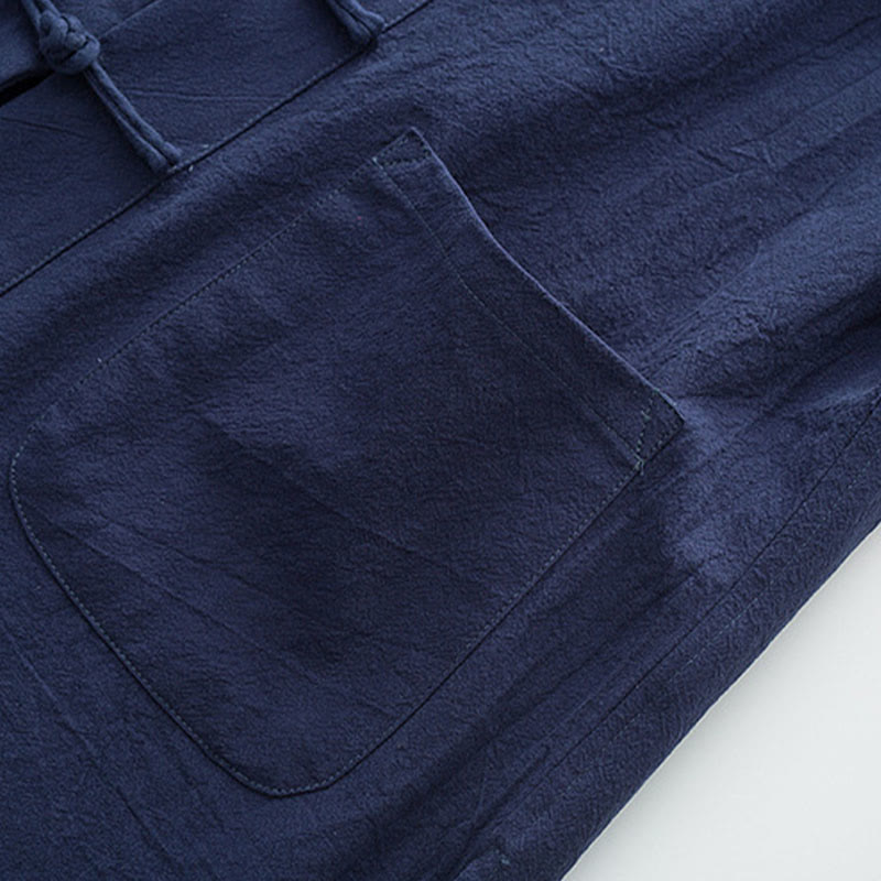 Buddha Stones , 2-częściowy zestaw Tang Suit, męski, bawełniany, z długim rękawem, guzikami żaby i spodniami, z kieszeniami - image 9