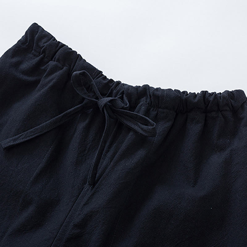 Buddha Stones , 2-częściowy zestaw Tang Suit, męski, bawełniany, z długim rękawem, guzikami żaby i spodniami, z kieszeniami - image 2