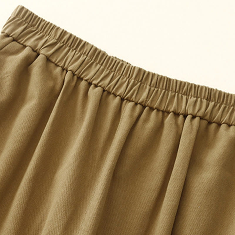 Spodnie damskie z bawełny i poliestru z kieszeniami i guzikami zatrzaskowymi Buddha Stones - image 4