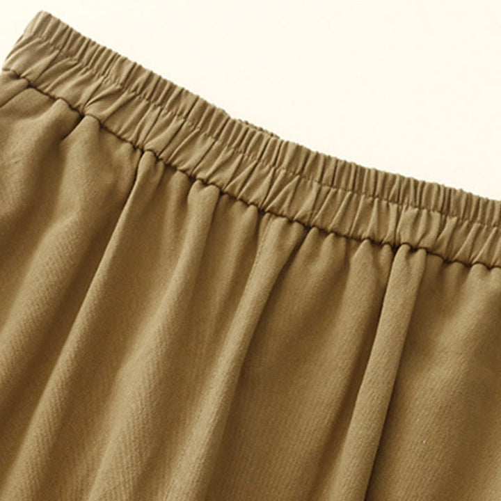 Spodnie damskie z bawełny i poliestru z kieszeniami i guzikami zatrzaskowymi Buddha Stones - image 4