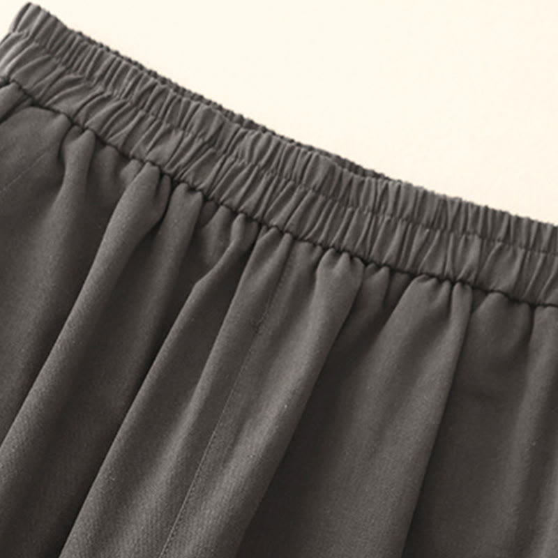 Spodnie damskie z bawełny i poliestru z kieszeniami i guzikami zatrzaskowymi Buddha Stones - image 13