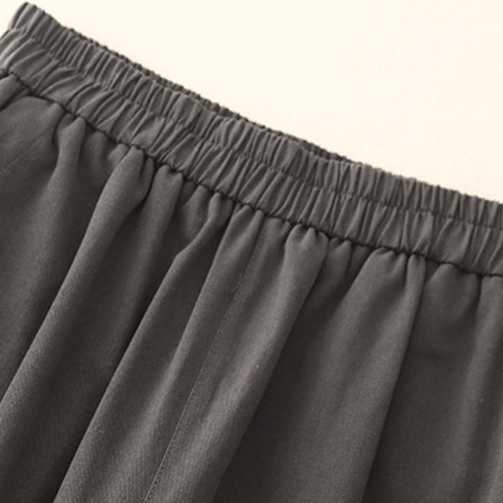 Spodnie damskie z bawełny i poliestru z kieszeniami i guzikami zatrzaskowymi Buddha Stones - image 13