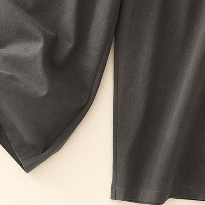 Spodnie damskie z bawełny i poliestru z kieszeniami i guzikami zatrzaskowymi Buddha Stones - image 14