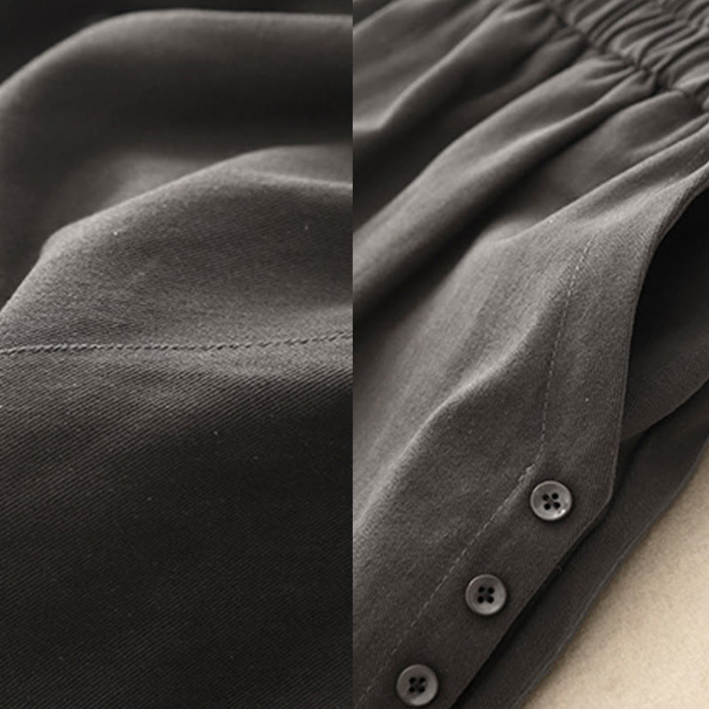 Spodnie damskie z bawełny i poliestru z kieszeniami i guzikami zatrzaskowymi Buddha Stones - image 12