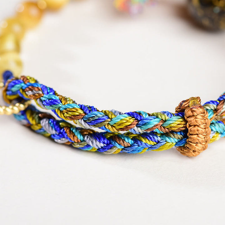 Bransoletka ochronna z kamieniami Buddha Stones z tybetańskich koralików lakierowanych, tkana ręcznie - image 11