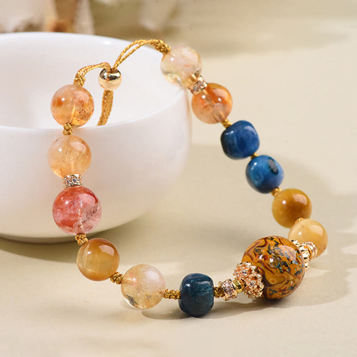 Bransoletka mocy z Buddha Stones, koralików tybetańskich z lakieru, tkana ręcznie z różnych kryształów - image 8