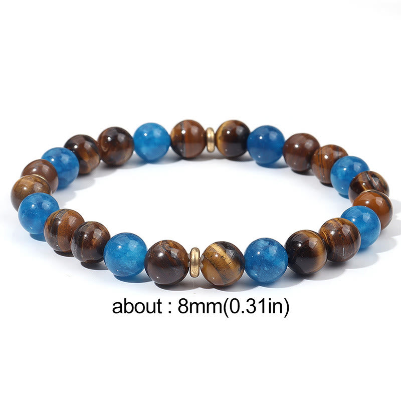 Bransoletka motywacyjna z koralikami dystansowymi z apatytu i tygrysiego oka z Buddha Stones - image 7