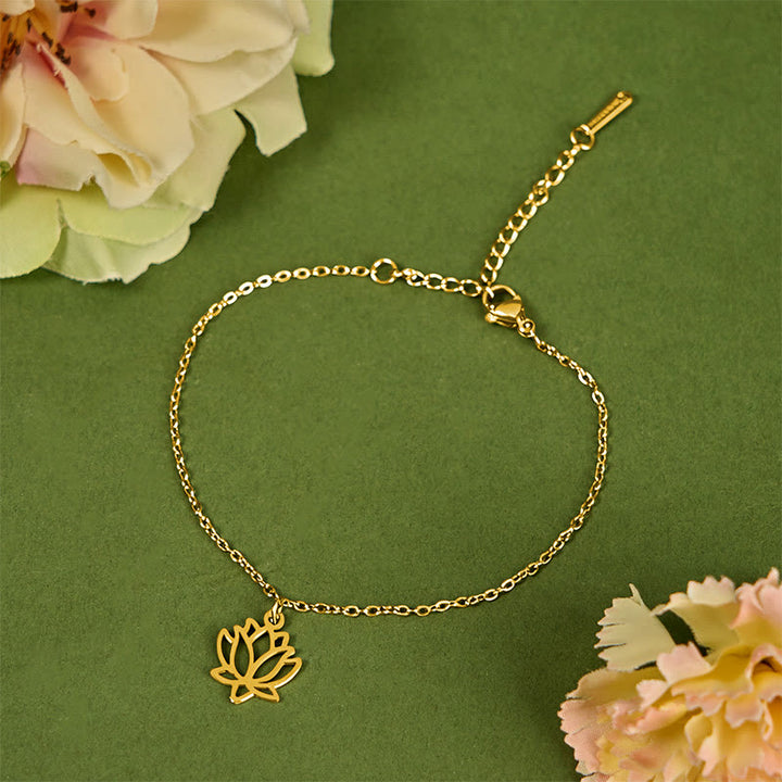 Bransoletka oświecenia z Buddha Stones i wzorem lotosu ze stali tytanowej - image 10