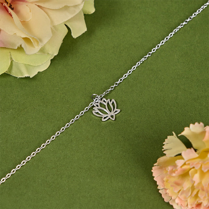 Bransoletka oświecenia z Buddha Stones i wzorem lotosu ze stali tytanowej - image 2