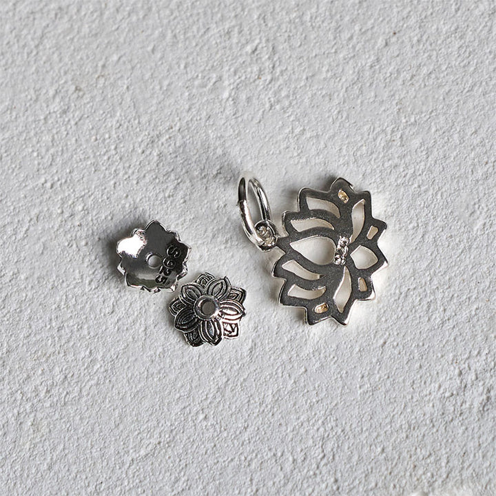 Bransoletka szczęścia z Buddha Stones ze srebra próby 925 i naturalnego turkusowego jadeitu z lotosem - image 5