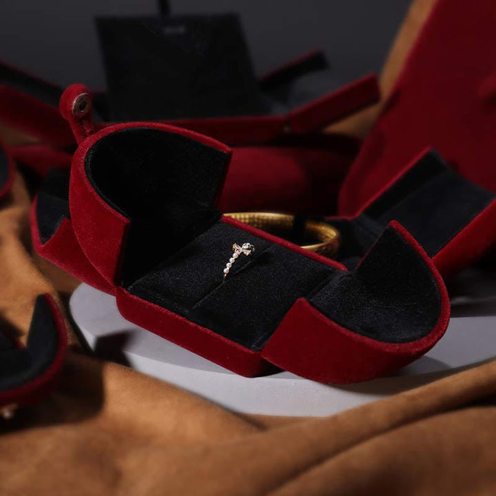 Pudełko do przechowywania biżuterii Flanelowe pudełko prezentowe - image 3