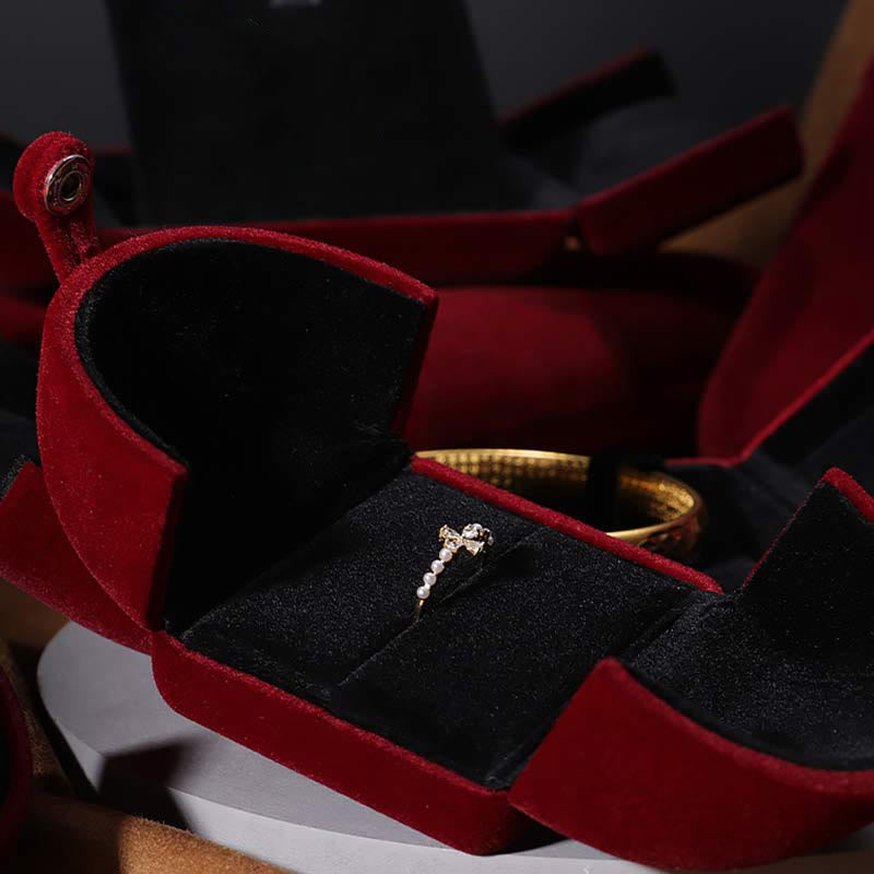 Pudełko do przechowywania biżuterii Flanelowe pudełko prezentowe - image 5