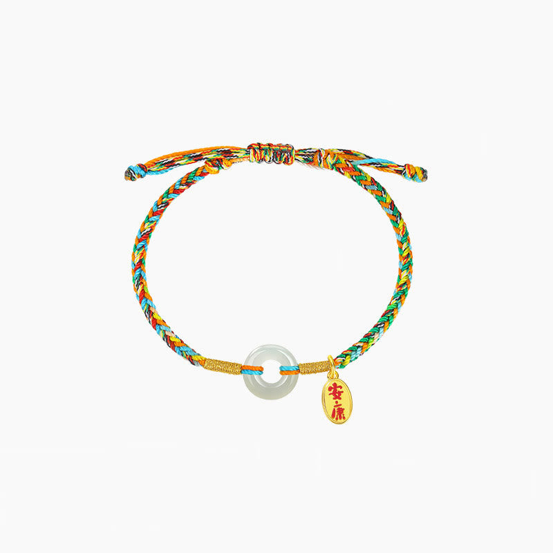 Bransoletka z kolorową liną z jadeitu i Buddha Stones, ręcznie robiona, z klamrą pokoju i dobrobytu, wykonana ze srebra próby 925 - Styl dziecięcy*1 - image 7