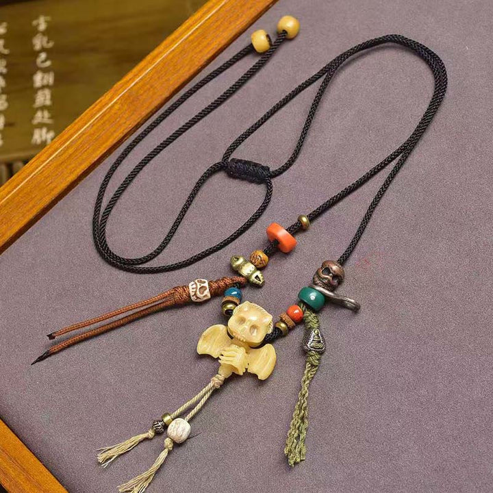 Buddha Stones Tybetańska Czaszka Władca Lasu Zwłok Nowy Początek Naszyjnik z Liną Wisiorek - Skrzydła Władcy Lasu Trupów - image 6