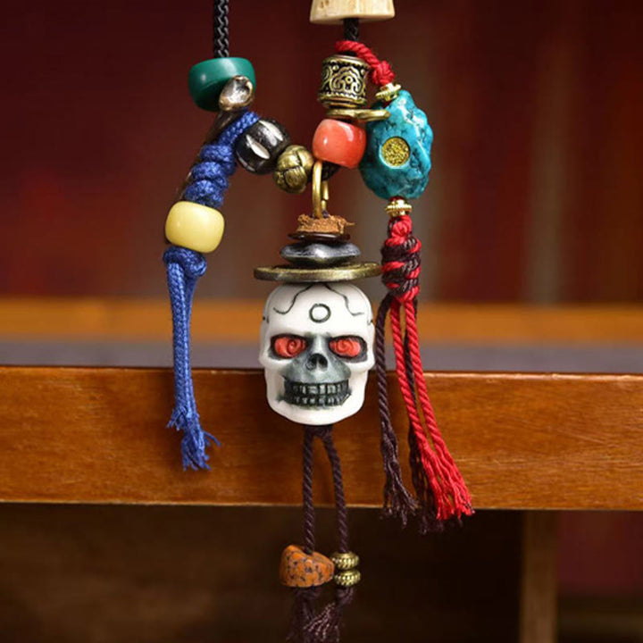 Buddha Stones Tybetańska Czaszka Władca Lasu Zwłok Nowy Początek Naszyjnik z Liną Wisiorek - image 2