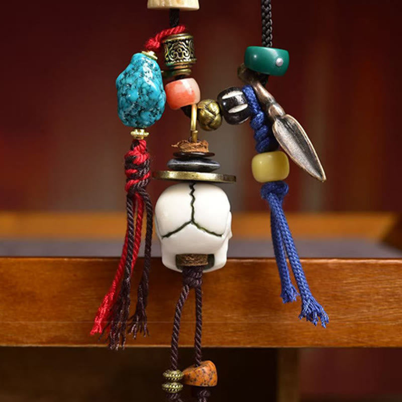 Buddha Stones Tybetańska Czaszka Władca Lasu Zwłok Nowy Początek Naszyjnik z Liną Wisiorek - image 3