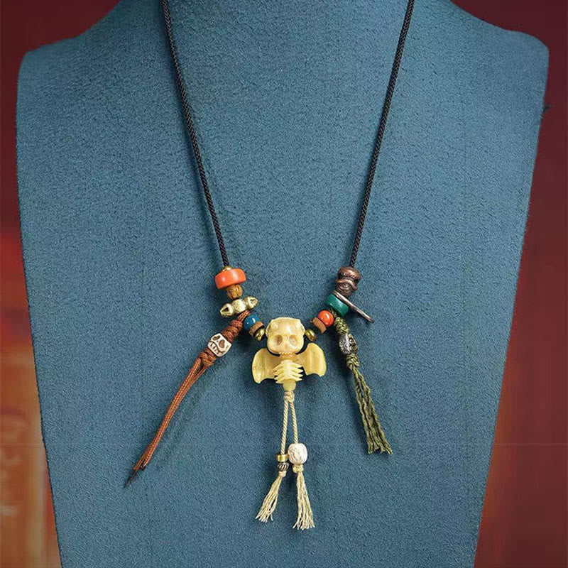 Buddha Stones Tybetańska Czaszka Władca Lasu Zwłok Nowy Początek Naszyjnik z Liną Wisiorek - image 9