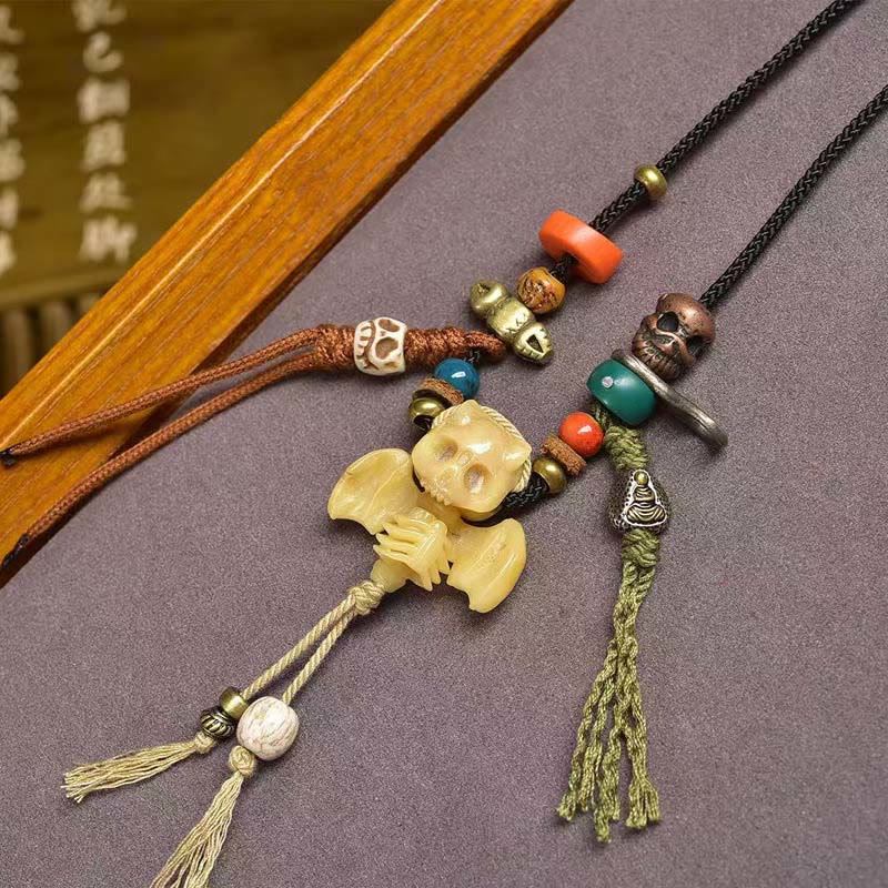 Buddha Stones Tybetańska Czaszka Władca Lasu Zwłok Nowy Początek Naszyjnik z Liną Wisiorek - image 7