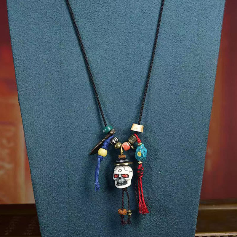 Buddha Stones Tybetańska Czaszka Władca Lasu Zwłok Nowy Początek Naszyjnik z Liną Wisiorek - image 4