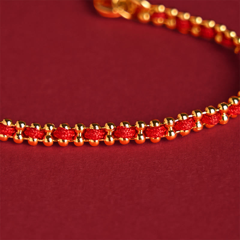 Bransoletka Buddha Stones Red String z miedzi i mosiądzu, siła i bogactwo - image 4