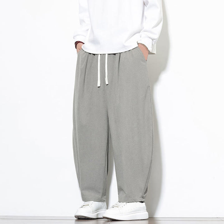 Męskie spodnie haremowe z czystej bawełny Buddha Stones, gładkie, do kostek, z kieszeniami - image 9