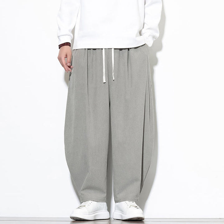 Męskie spodnie haremowe z czystej bawełny Buddha Stones, gładkie, do kostek, z kieszeniami - image 14