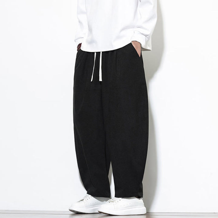 Męskie spodnie haremowe z czystej bawełny Buddha Stones, gładkie, do kostek, z kieszeniami - image 18