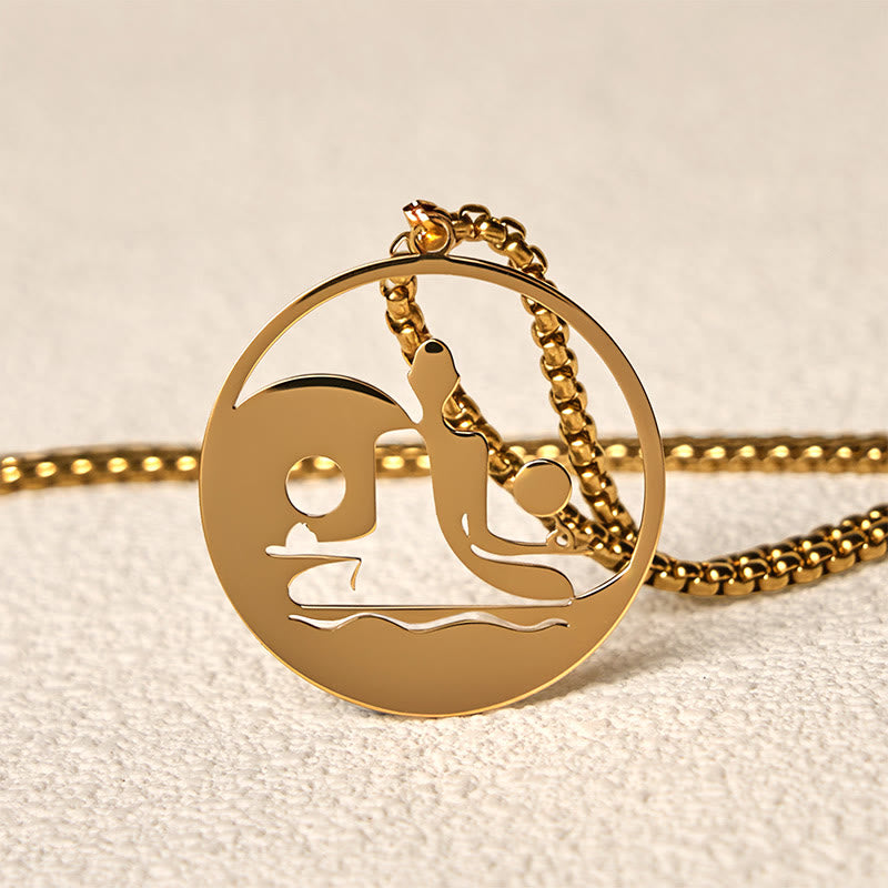 Naszyjnik z wisiorkiem w kształcie figurki Buddha Stones Buddy i stalową konstrukcją równowagi - image 14