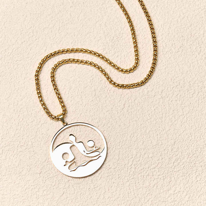 Naszyjnik z wisiorkiem w kształcie figurki Buddha Stones Buddy i stalową konstrukcją równowagi - image 12