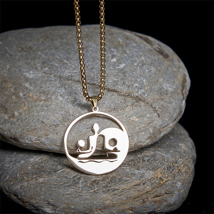 Naszyjnik z wisiorkiem w kształcie figurki Buddha Stones Buddy i stalową konstrukcją równowagi - image 10