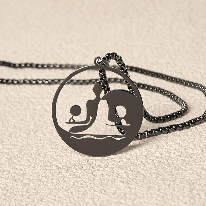 Naszyjnik z wisiorkiem w kształcie figurki Buddha Stones Buddy i stalową konstrukcją równowagi - image 5