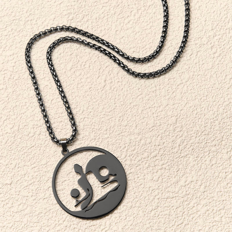 Naszyjnik z wisiorkiem w kształcie figurki Buddha Stones Buddy i stalową konstrukcją równowagi - image 3